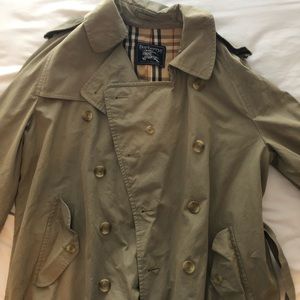 Burberry’s long trench coat (good condition)